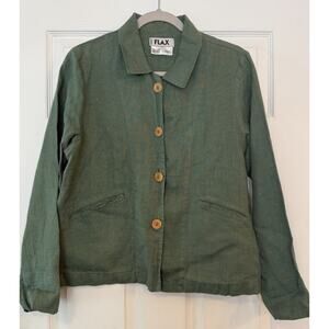 Flax Green Button-Up Jacket